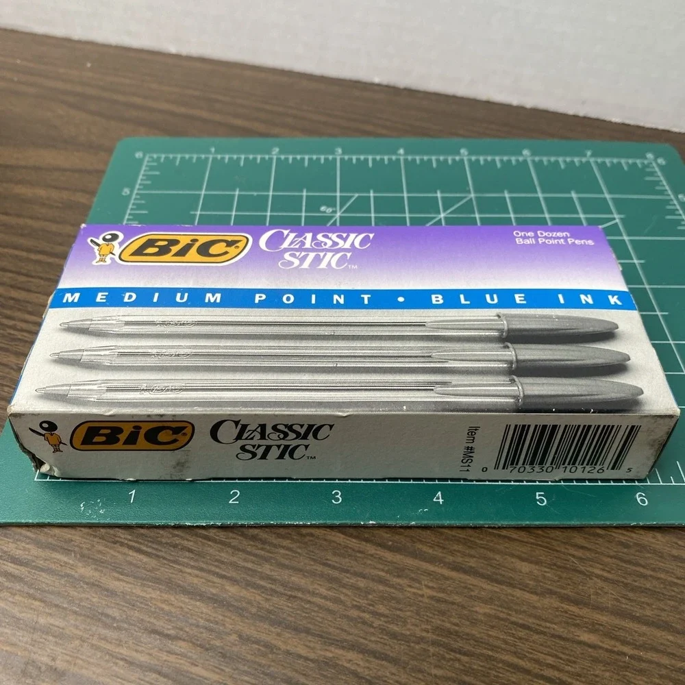 VTG 1992 BIC Classic Stic Medium Point Blue Ink Ballpoint Pens New In Package